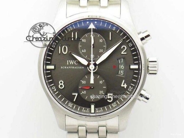 MIROTIME 0413 Pilot Spitfire Chrono ZF Best Edition Gray Dial On SS Bracelet A WrinkleFree 7357